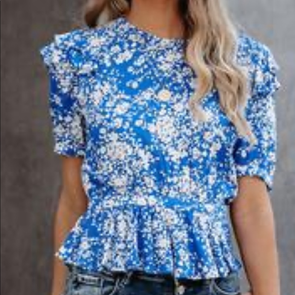NWT Floral Peplum top